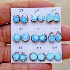 Golden Hills Turquoise Cabochon Natural Kazakhstan Turquoise Flatback Loose Gemstones for Jewelry Making