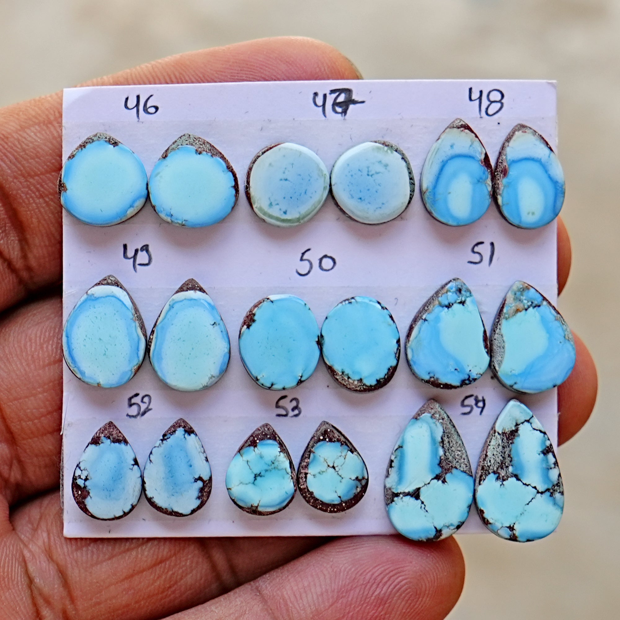 Golden Hills Turquoise Cabochon Natural Kazakhstan Turquoise Flatback Loose Gemstones for Jewelry Making