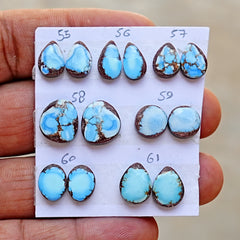 Golden Hills Turquoise Cabochon Natural Kazakhstan Turquoise Flatback Loose Gemstones for Jewelry Making