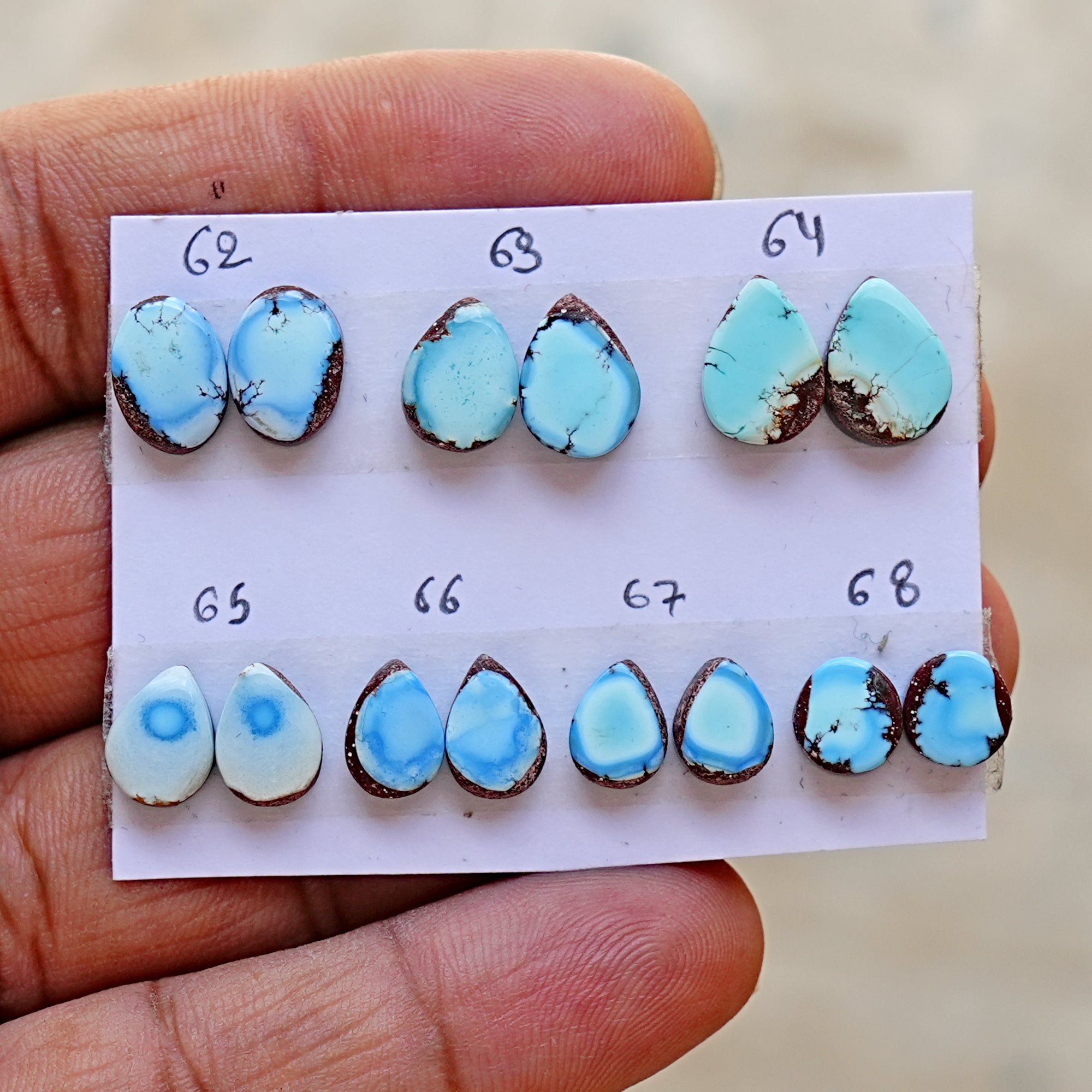 Golden Hills Turquoise Cabochon Natural Kazakhstan Turquoise Flatback Loose Gemstones for Jewelry Making