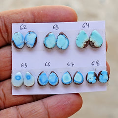 Golden Hills Turquoise Cabochon Natural Kazakhstan Turquoise Flatback Loose Gemstones for Jewelry Making