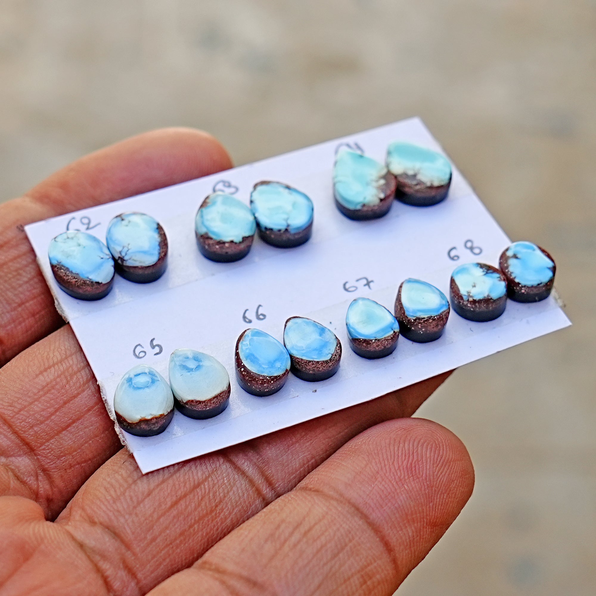 Golden Hills Turquoise Cabochon Natural Kazakhstan Turquoise Flatback Loose Gemstones for Jewelry Making