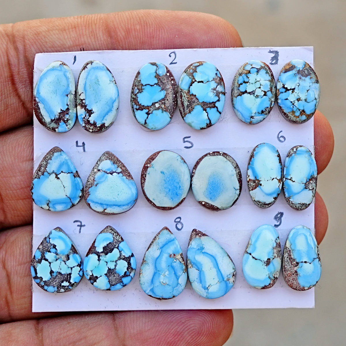 Golden Hills Turquoise Cabochon Natural Kazakhstan Turquoise Flatback Loose Gemstones for Jewelry Making