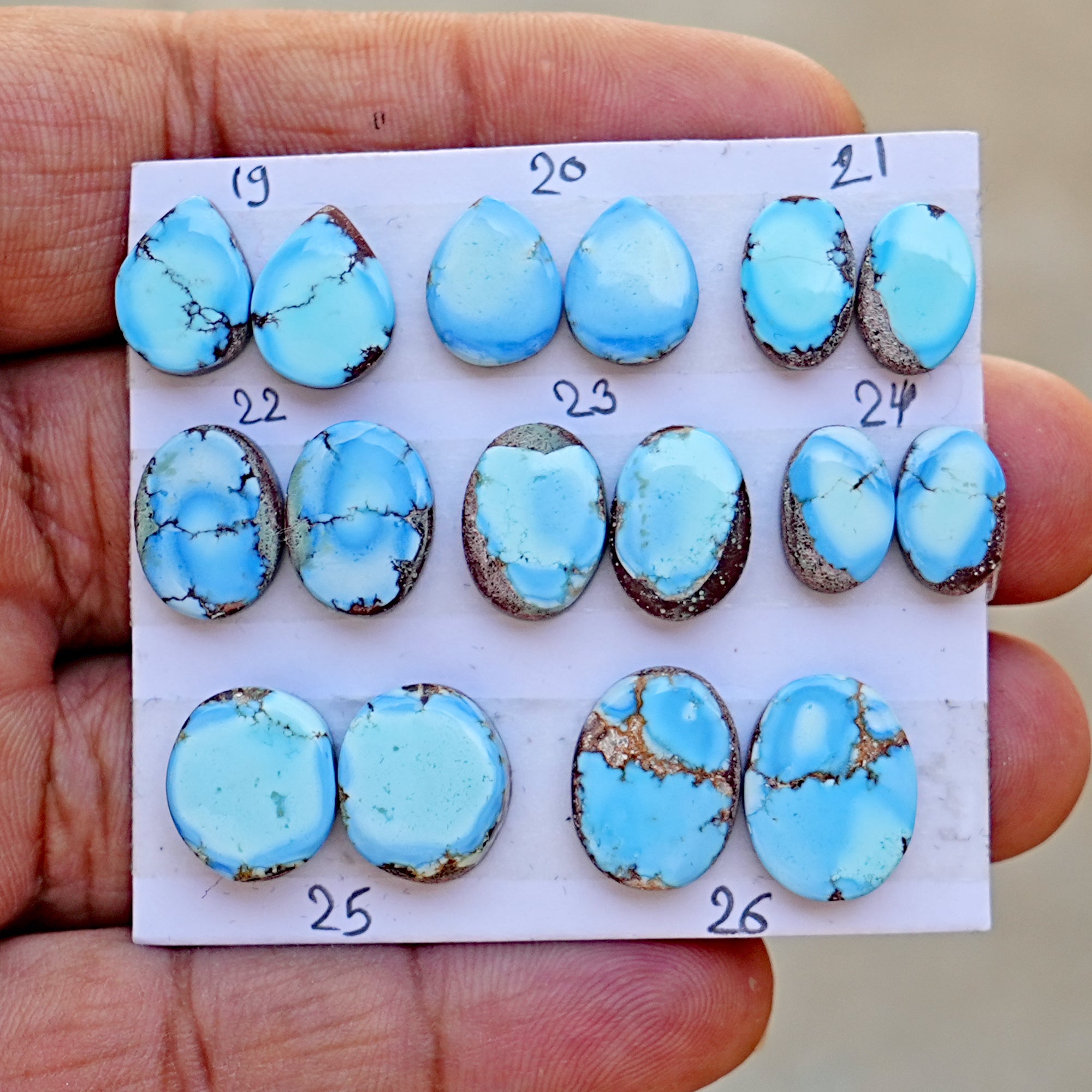 Golden Hills Turquoise Cabochon Natural Kazakhstan Turquoise Flatback Loose Gemstones for Jewelry Making