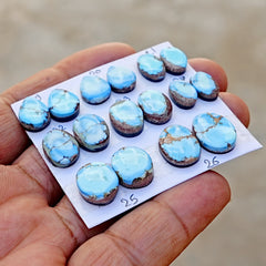 Golden Hills Turquoise Cabochon Natural Kazakhstan Turquoise Flatback Loose Gemstones for Jewelry Making