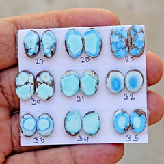 Golden Hills Turquoise Cabochon Natural Kazakhstan Turquoise Flatback Loose Gemstones for Jewelry Making