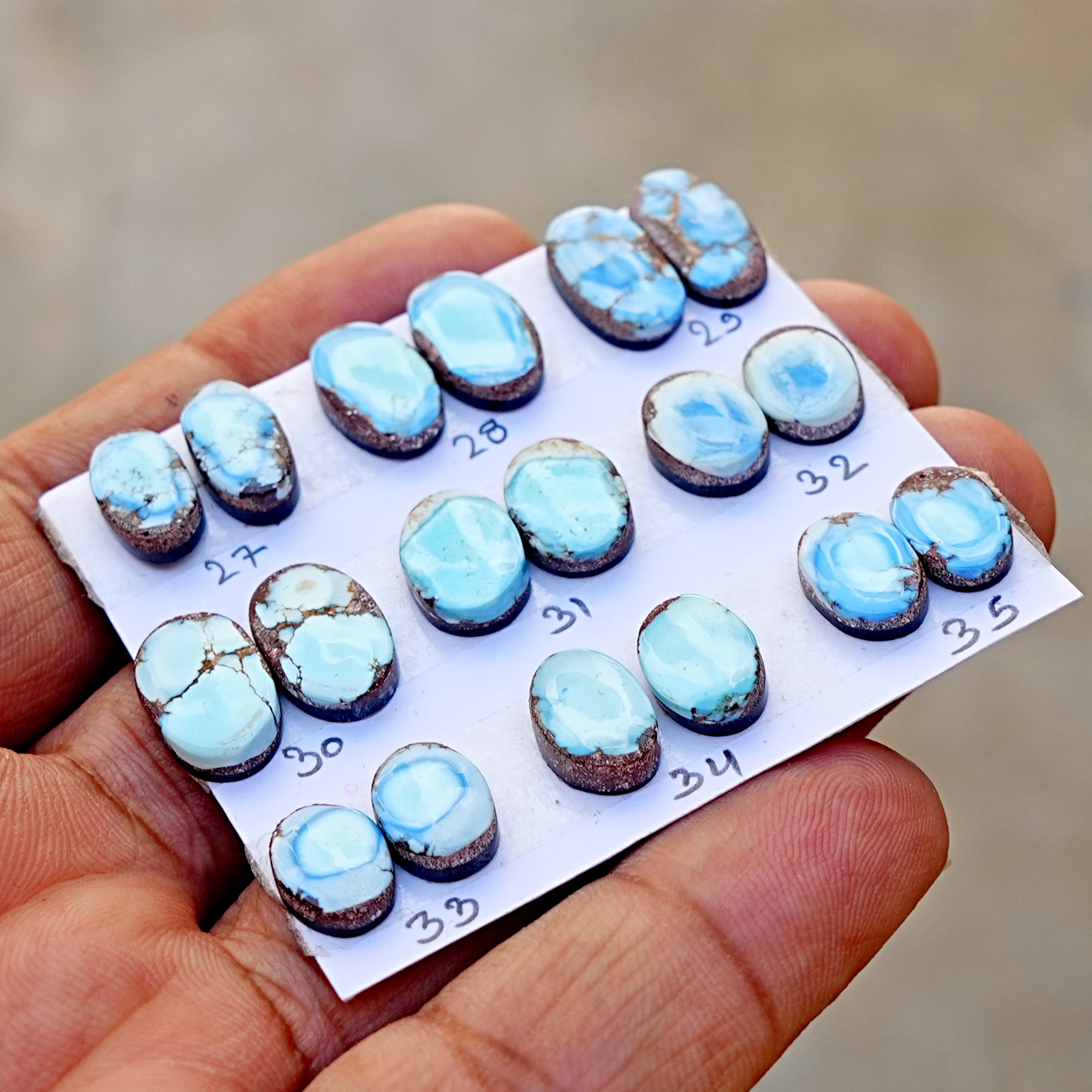Golden Hills Turquoise Cabochon Natural Kazakhstan Turquoise Flatback Loose Gemstones for Jewelry Making