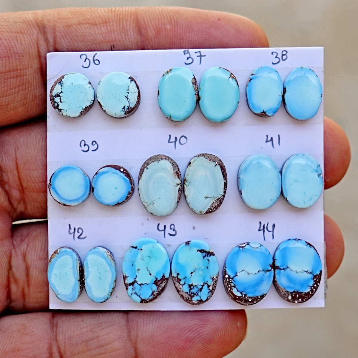 Golden Hills Turquoise Cabochon Natural Kazakhstan Turquoise Flatback Loose Gemstones for Jewelry Making