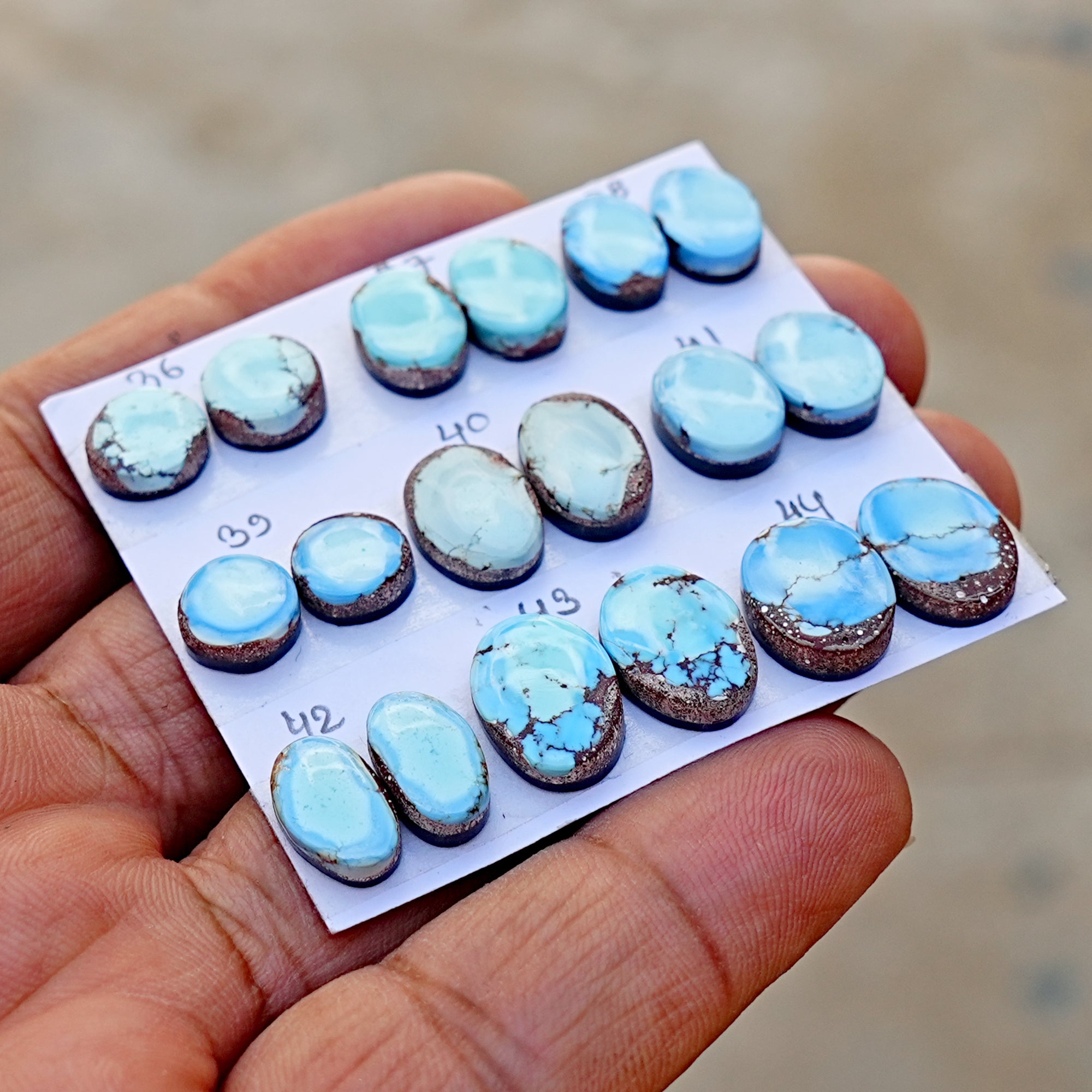 Golden Hills Turquoise Cabochon Natural Kazakhstan Turquoise Flatback Loose Gemstones for Jewelry Making