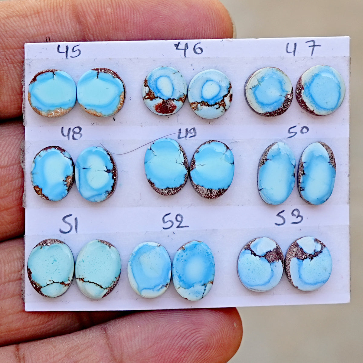 Golden Hills Turquoise Cabochon Natural Kazakhstan Turquoise Flatback Loose Gemstones for Jewelry Making