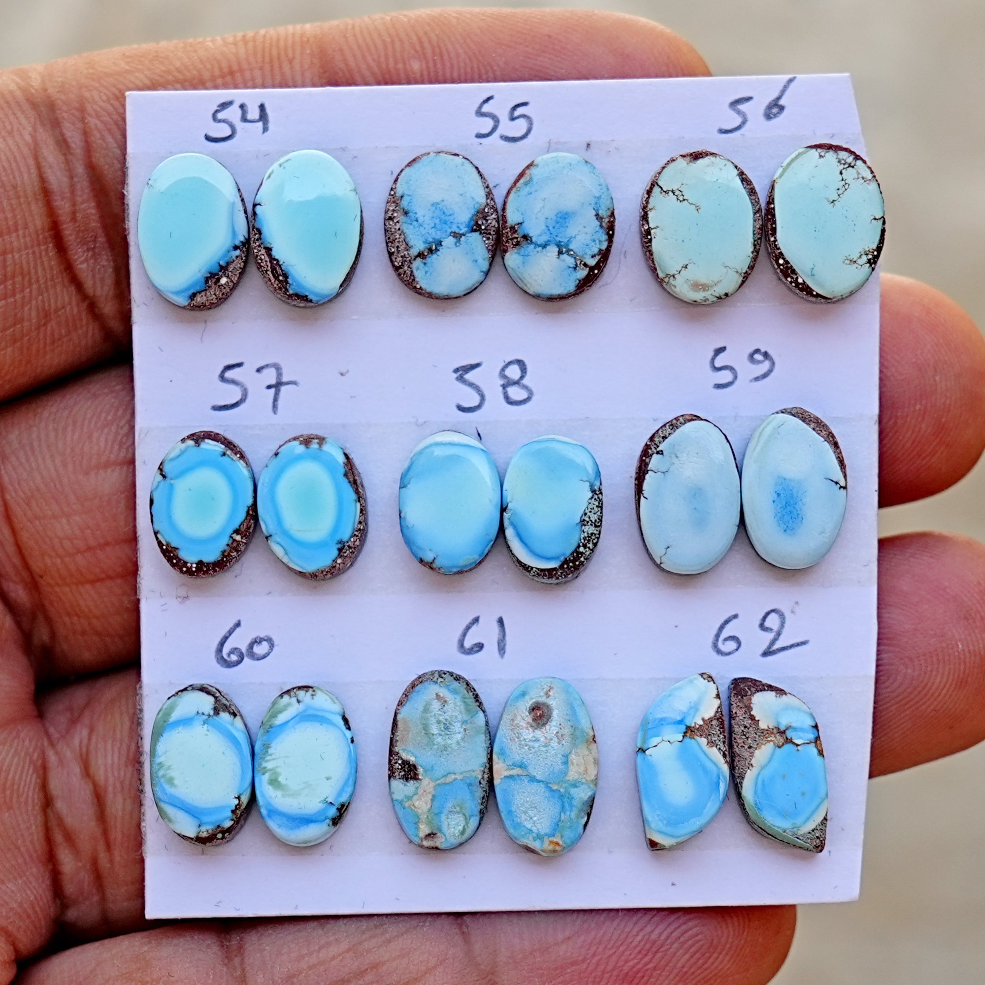 Golden Hills Turquoise Cabochon Natural Kazakhstan Turquoise Flatback Loose Gemstones for Jewelry Making