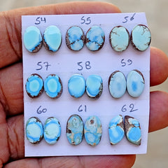 Golden Hills Turquoise Cabochon Natural Kazakhstan Turquoise Flatback Loose Gemstones for Jewelry Making
