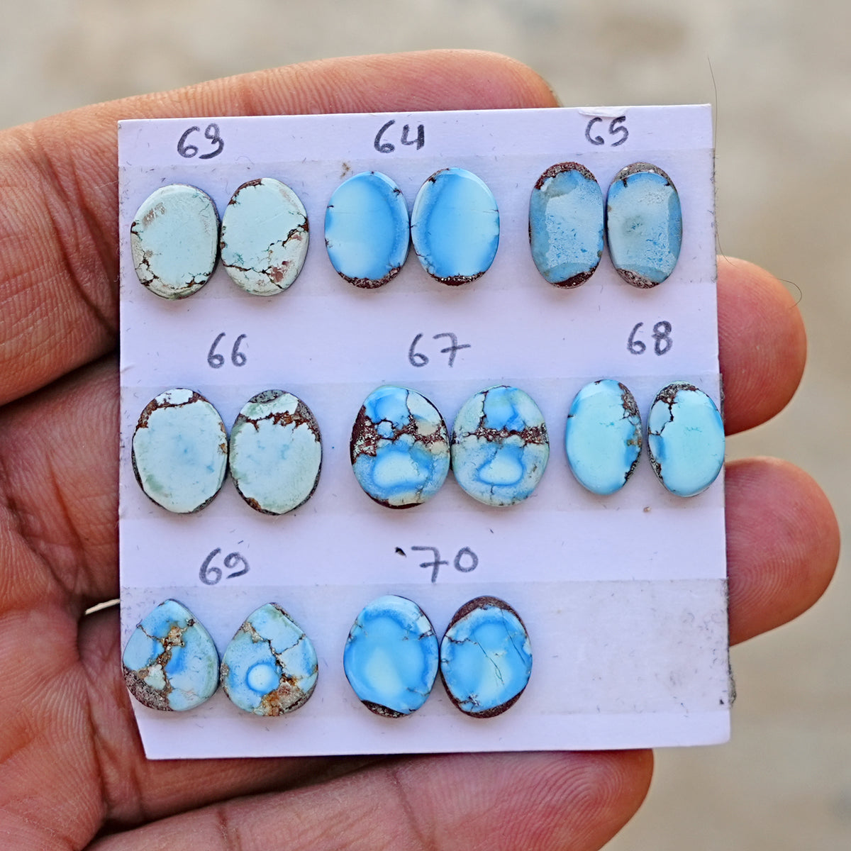 Golden Hills Turquoise Cabochon Natural Kazakhstan Turquoise Flatback Loose Gemstones for Jewelry Making