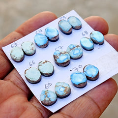 Golden Hills Turquoise Cabochon Natural Kazakhstan Turquoise Flatback Loose Gemstones for Jewelry Making