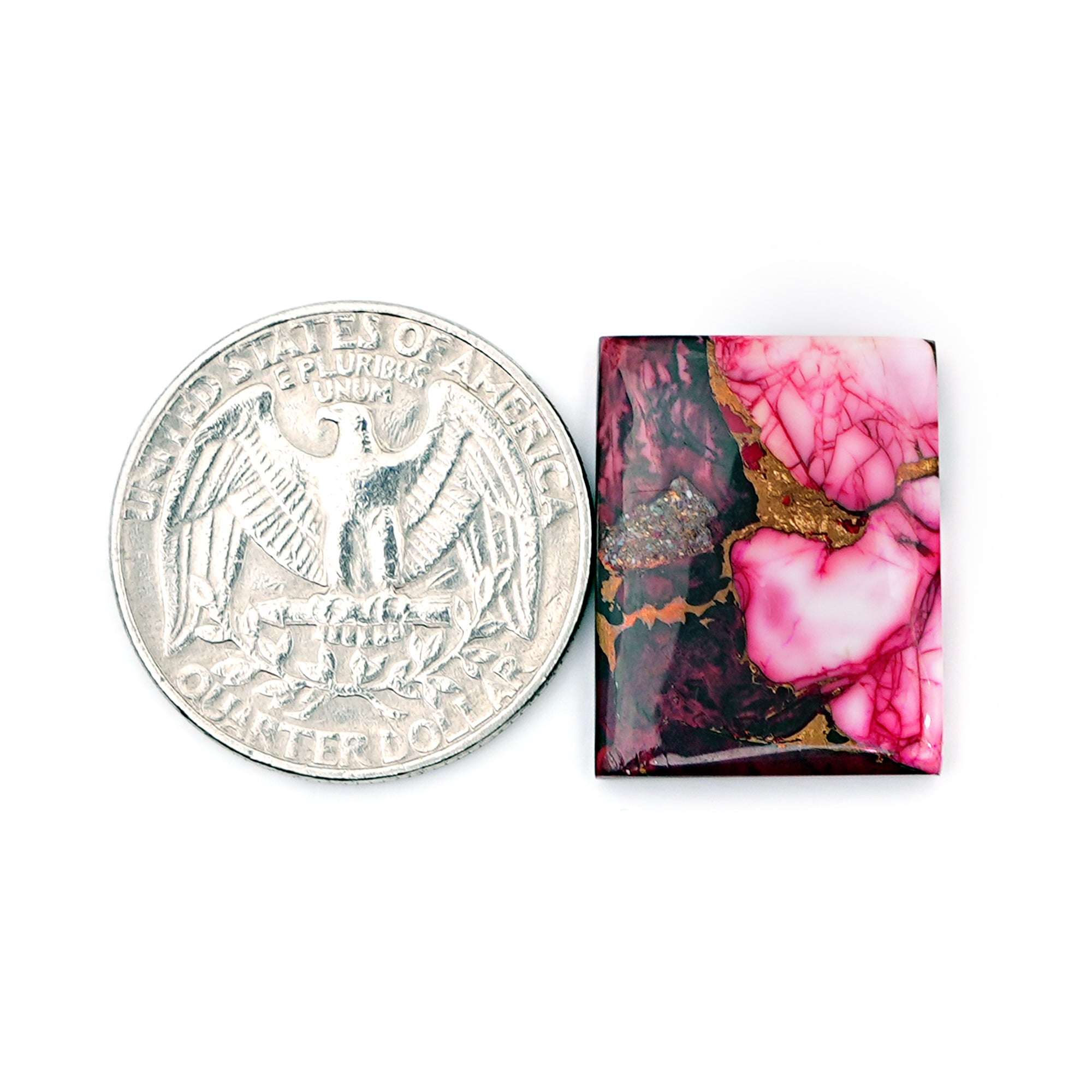 Kingman Red Dahlia Mohave Turquoise Cabochon | Freeform  Gemstone for Jewelry