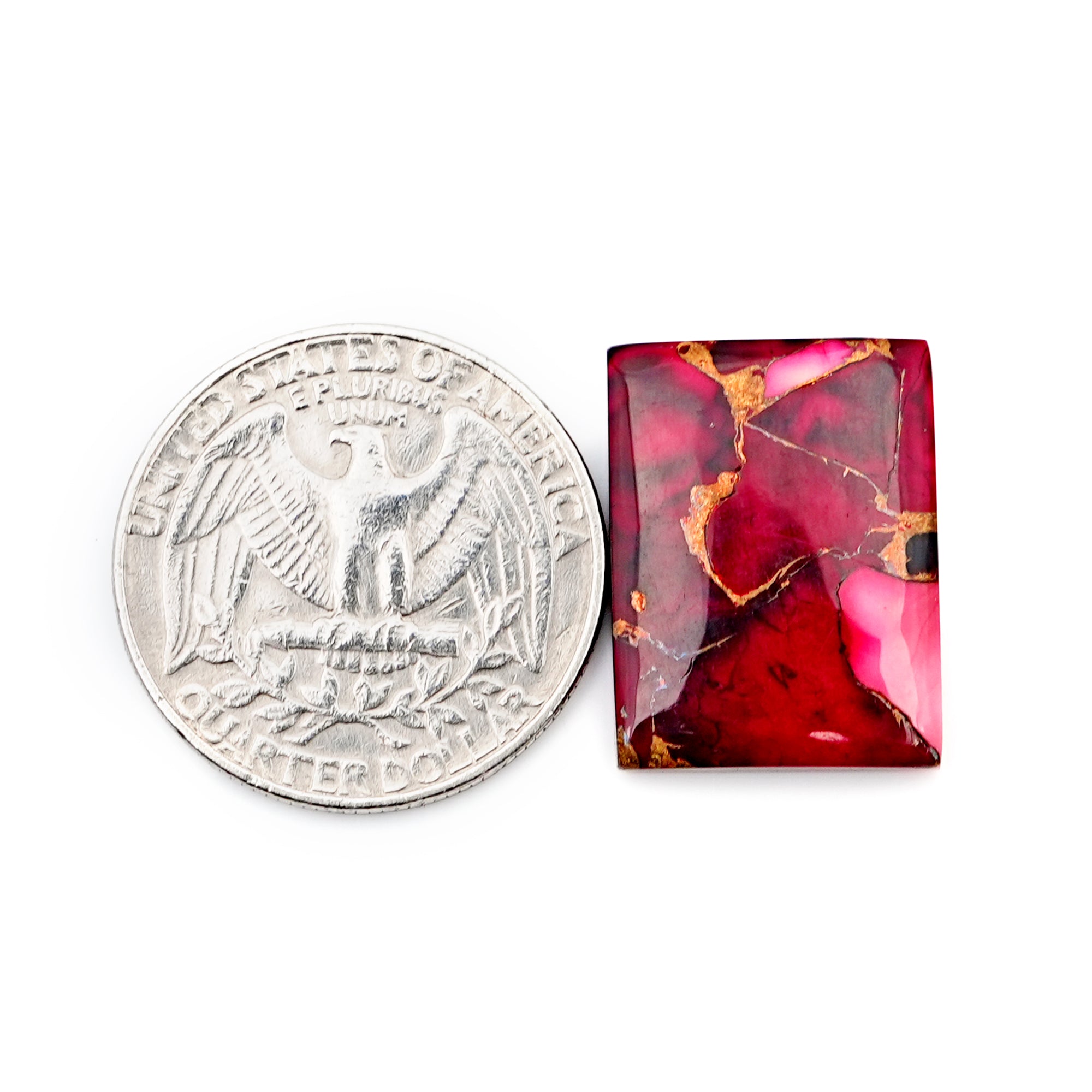 Rectangle Kingman Red Dahlia Mohave Turquoise Cabochon | Freeform  Gemstone for Jewelry