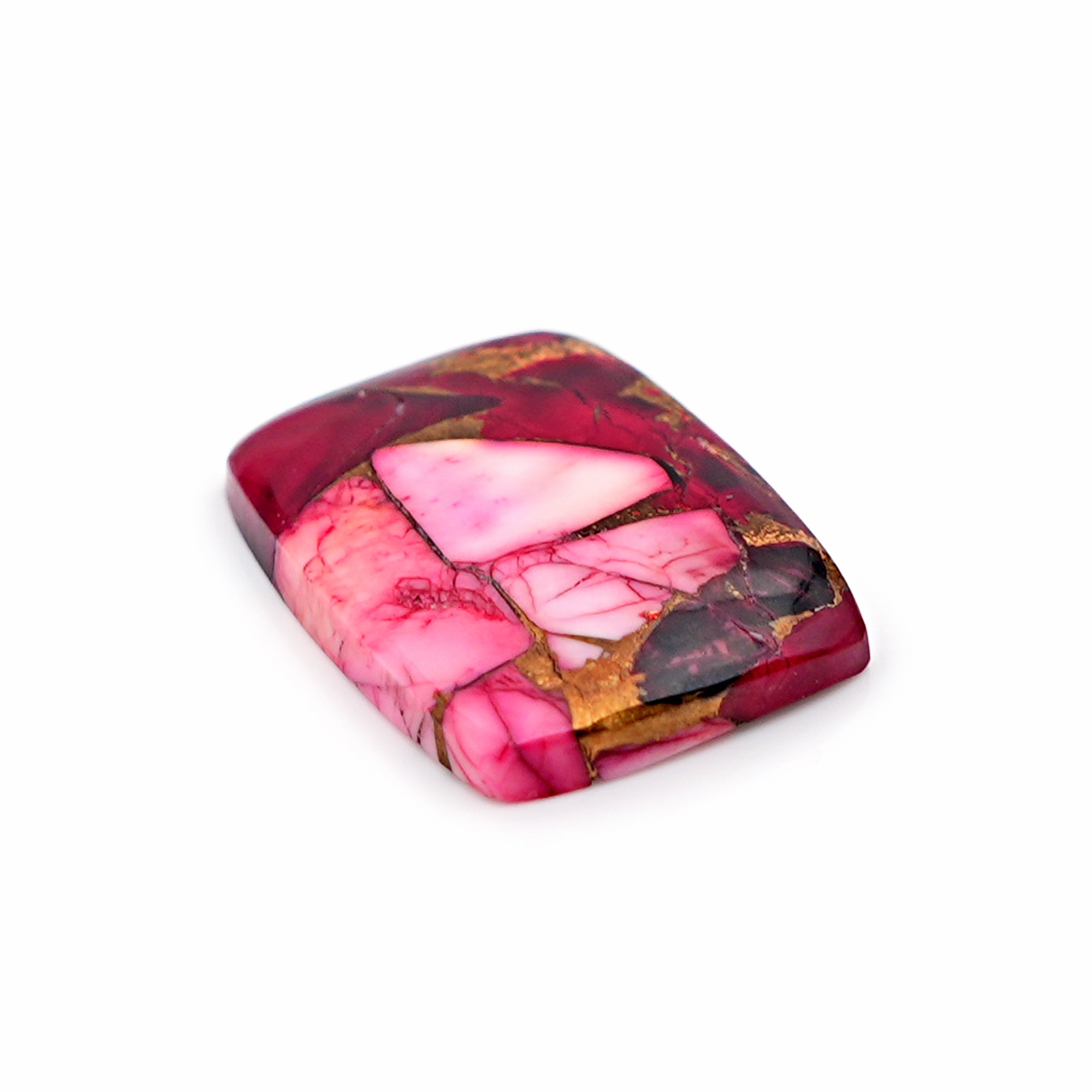 Kingman Red Dahlia Mohave Turquoise Cabochon | Freeform Gemstone for Jewelry