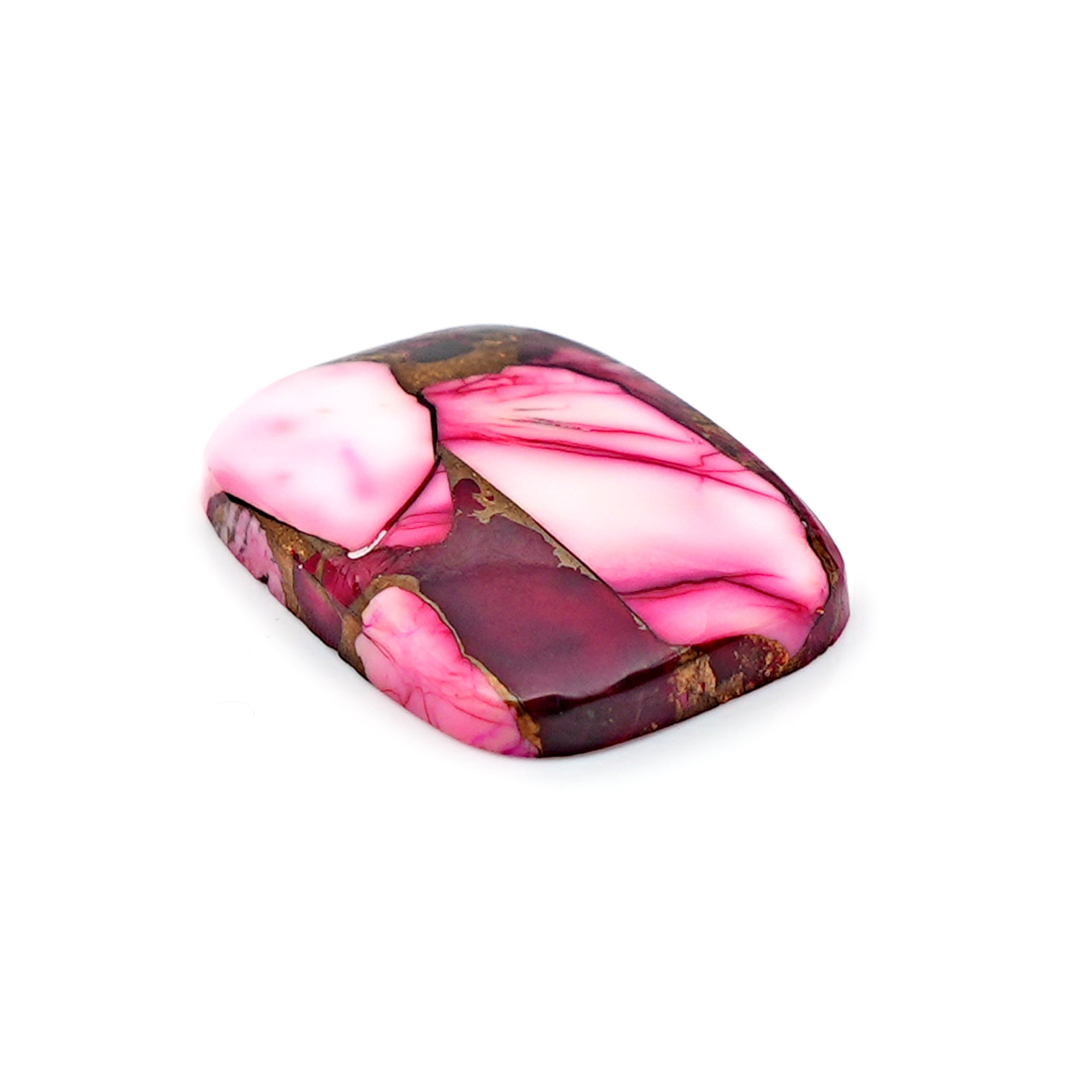 Kingman Red Dahlia Mohave Turquoise Cabochon | Freeform Gemstone for Jewelry