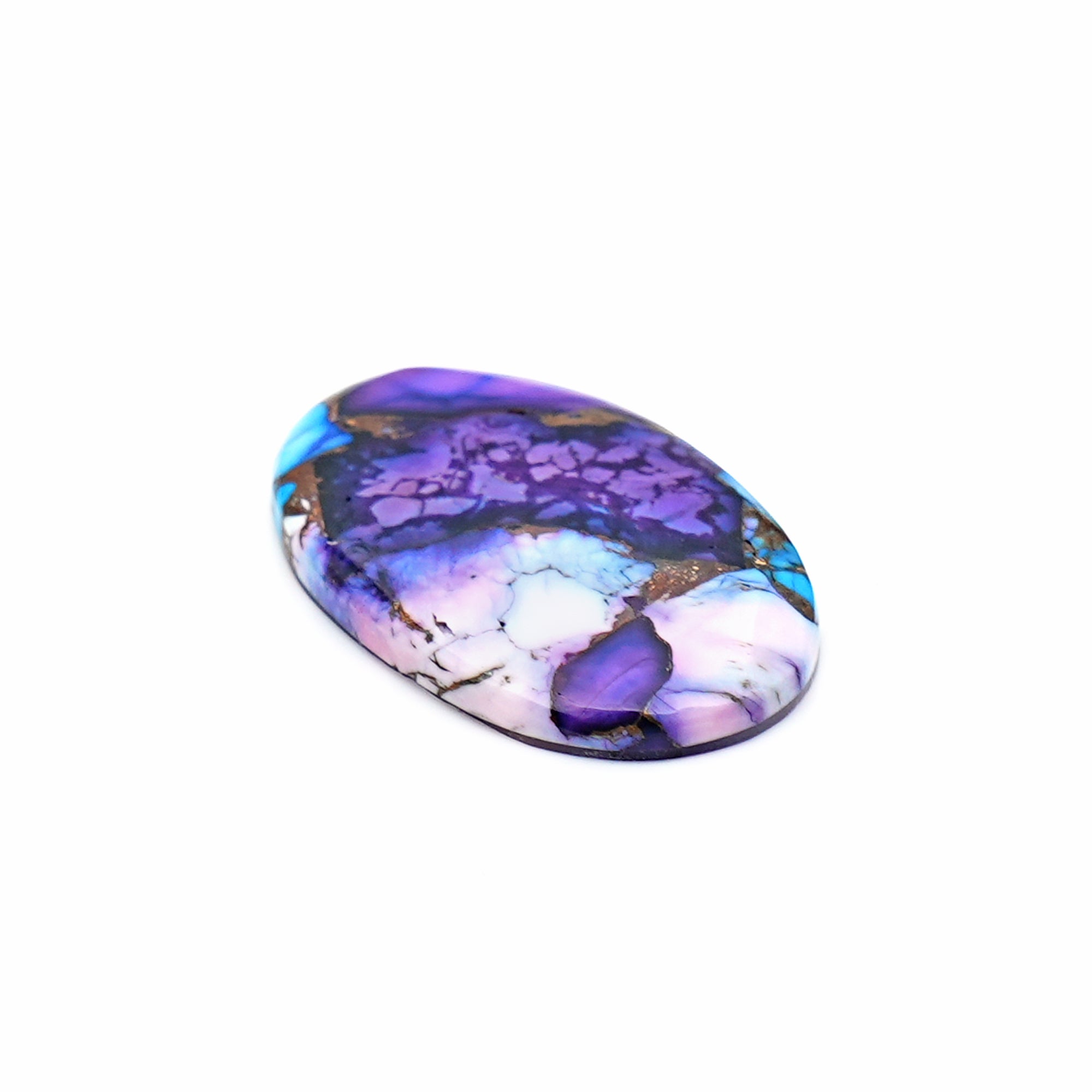 Natural Kingman Purple Dahlia Turquoise Gem | Freeform Smooth Cabochon for Jewelry