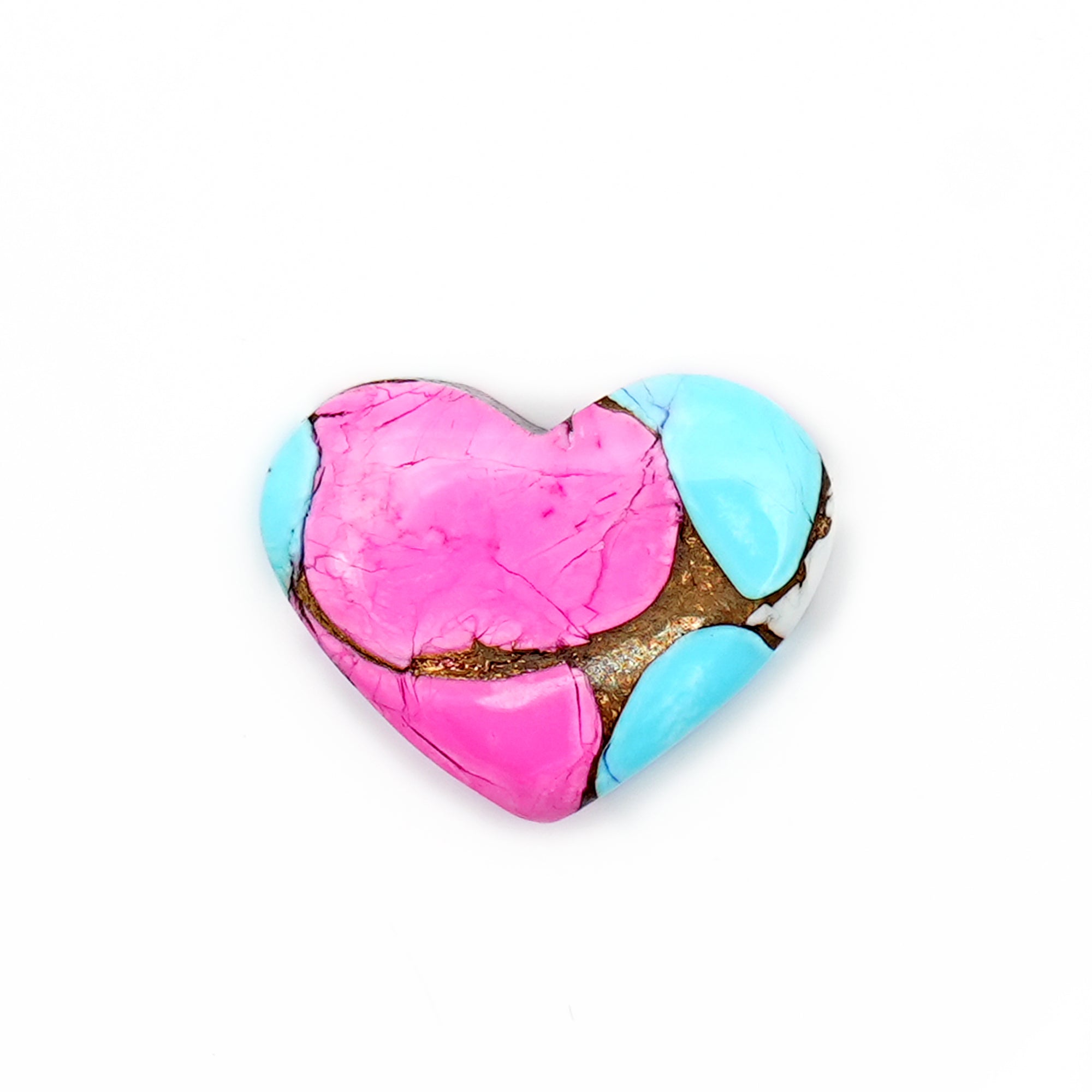 Natural Kingman Pink Dahlia Turquoise Gem | Freeform Smooth Cabochon for Jewelry