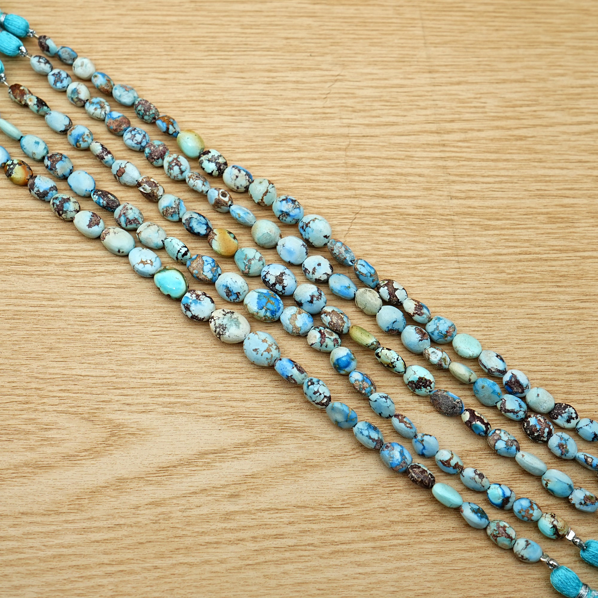 Golden Hills Turquoise Briolette Beads Natural Kazakhstan Turquoise Loose Gemstones for Jewelry Making - 9" strand
