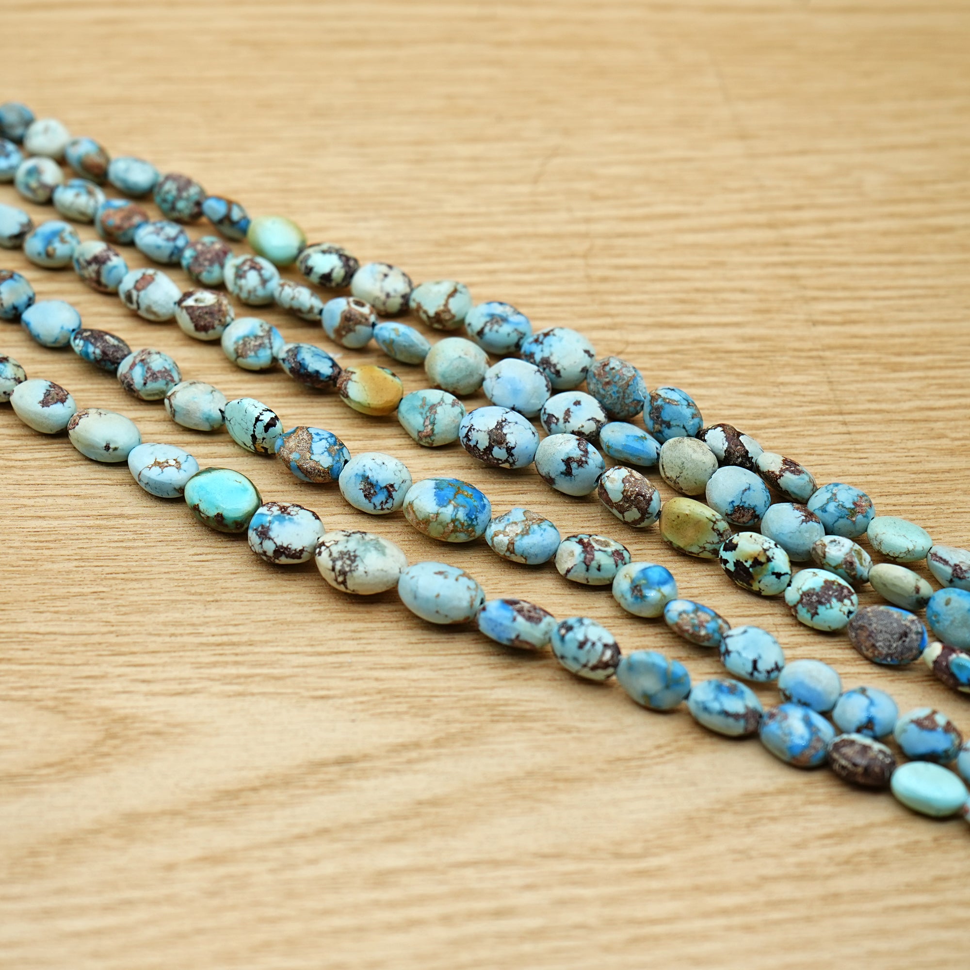 Golden Hills Turquoise Briolette Beads Natural Kazakhstan Turquoise Loose Gemstones for Jewelry Making - 9" strand