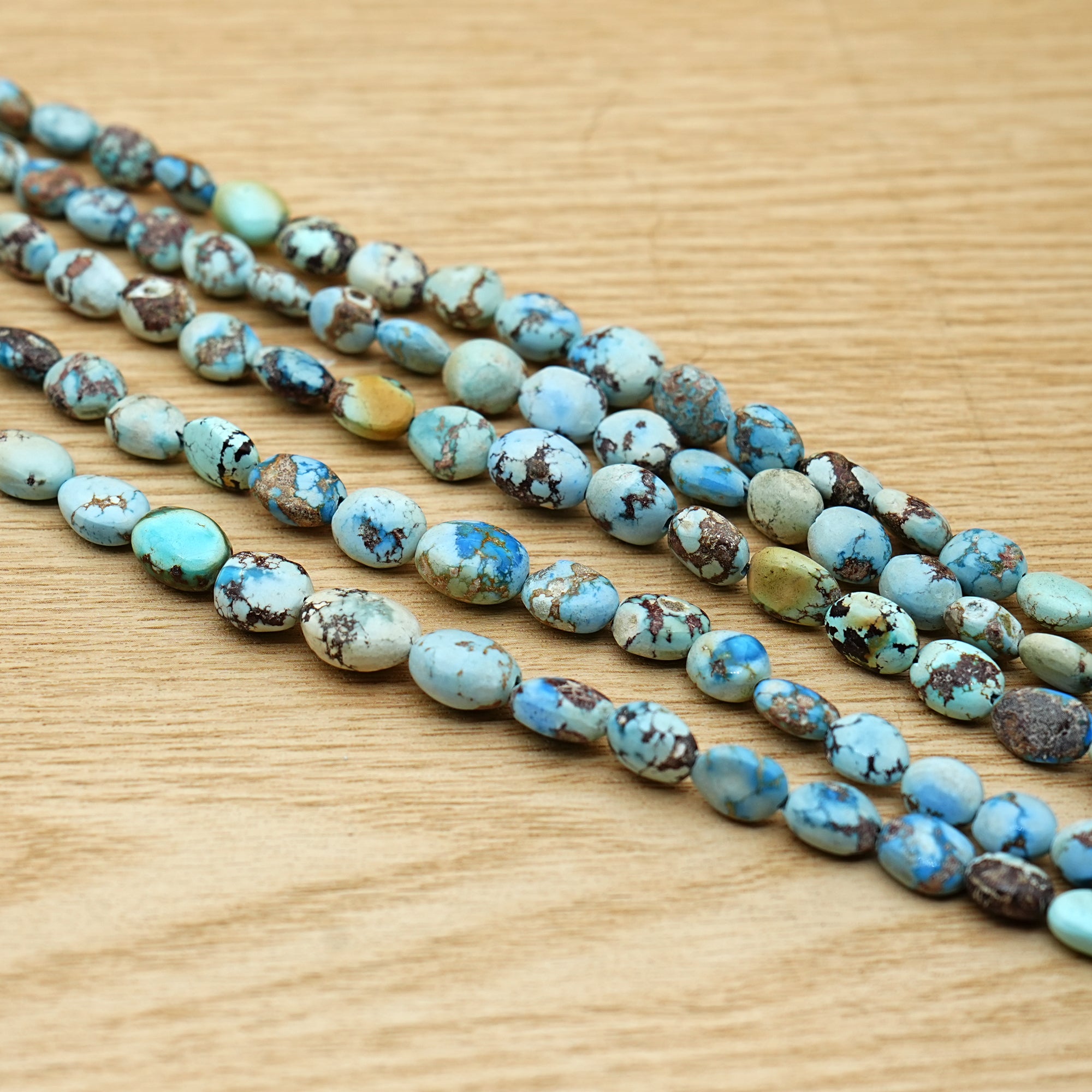Golden Hills Turquoise Briolette Beads Natural Kazakhstan Turquoise Loose Gemstones for Jewelry Making - 9" strand