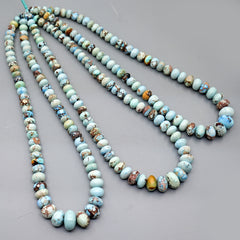 Golden Hills Turquoise Roundel Beads Natural Kazakhstan Turquoise Loose Gemstones for Jewelry Making - 16" strand