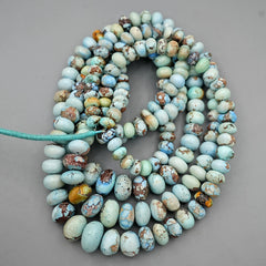 Golden Hills Turquoise Roundel Beads Natural Kazakhstan Turquoise Loose Gemstones for Jewelry Making - 16" strand