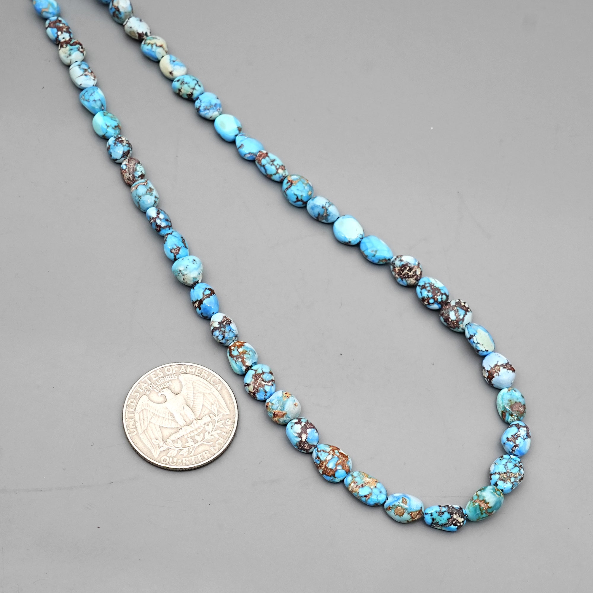 Golden Hills Turquoise Rounded Nugget Beads Natural Kazakhstan Turquoise Loose Gemstones for Jewelry Making - 16" strand