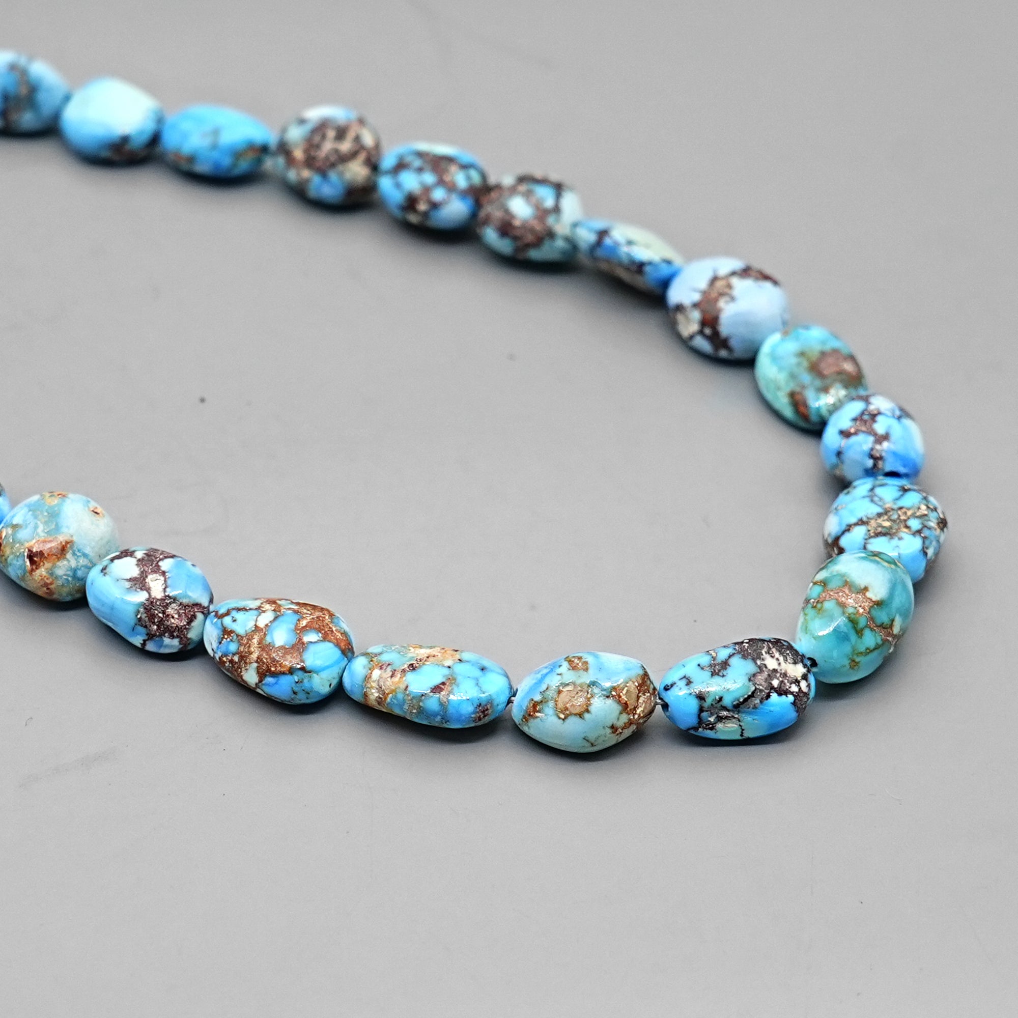 Golden Hills Turquoise Rounded Nugget Beads Natural Kazakhstan Turquoise Loose Gemstones for Jewelry Making - 16" strand