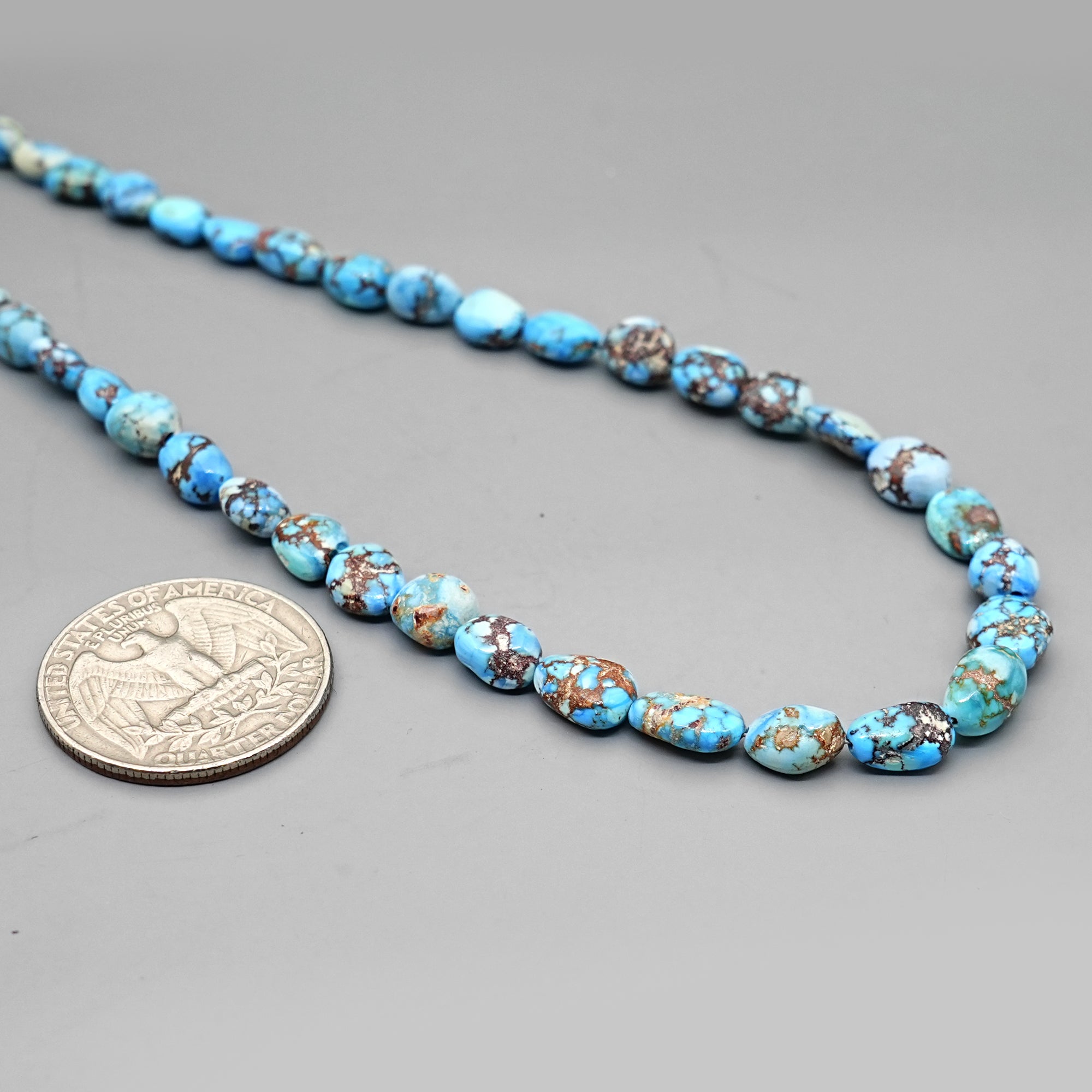 Golden Hills Turquoise Rounded Nugget Beads Natural Kazakhstan Turquoise Loose Gemstones for Jewelry Making - 16" strand
