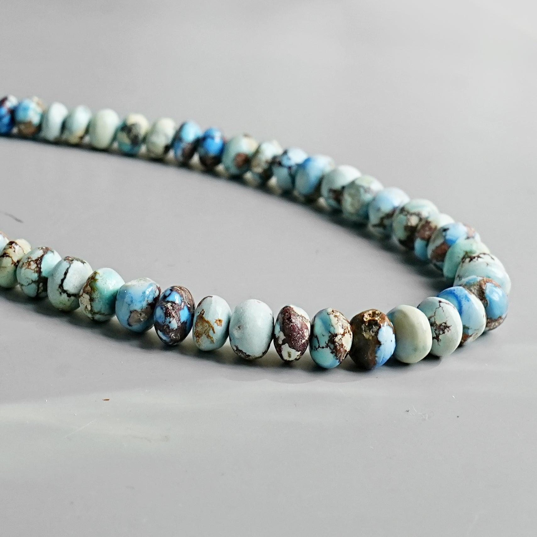 Golden Hills Turquoise Roundel Beads Natural Kazakhstan Turquoise Loose Gemstones for Jewelry Making - 16" strand