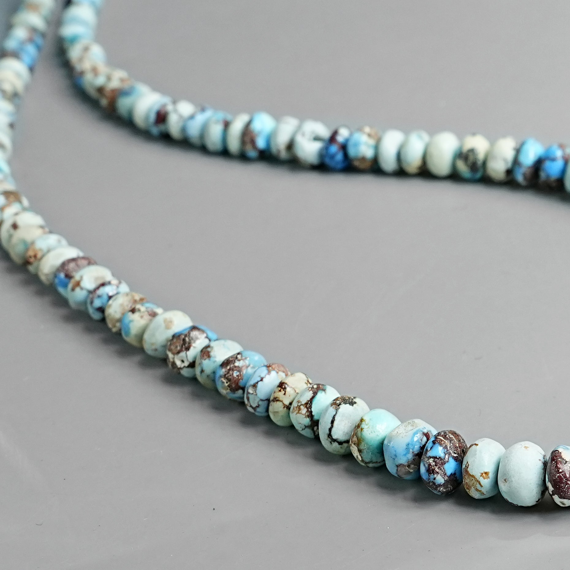 Golden Hills Turquoise Roundel Beads Natural Kazakhstan Turquoise Loose Gemstones for Jewelry Making - 16" strand