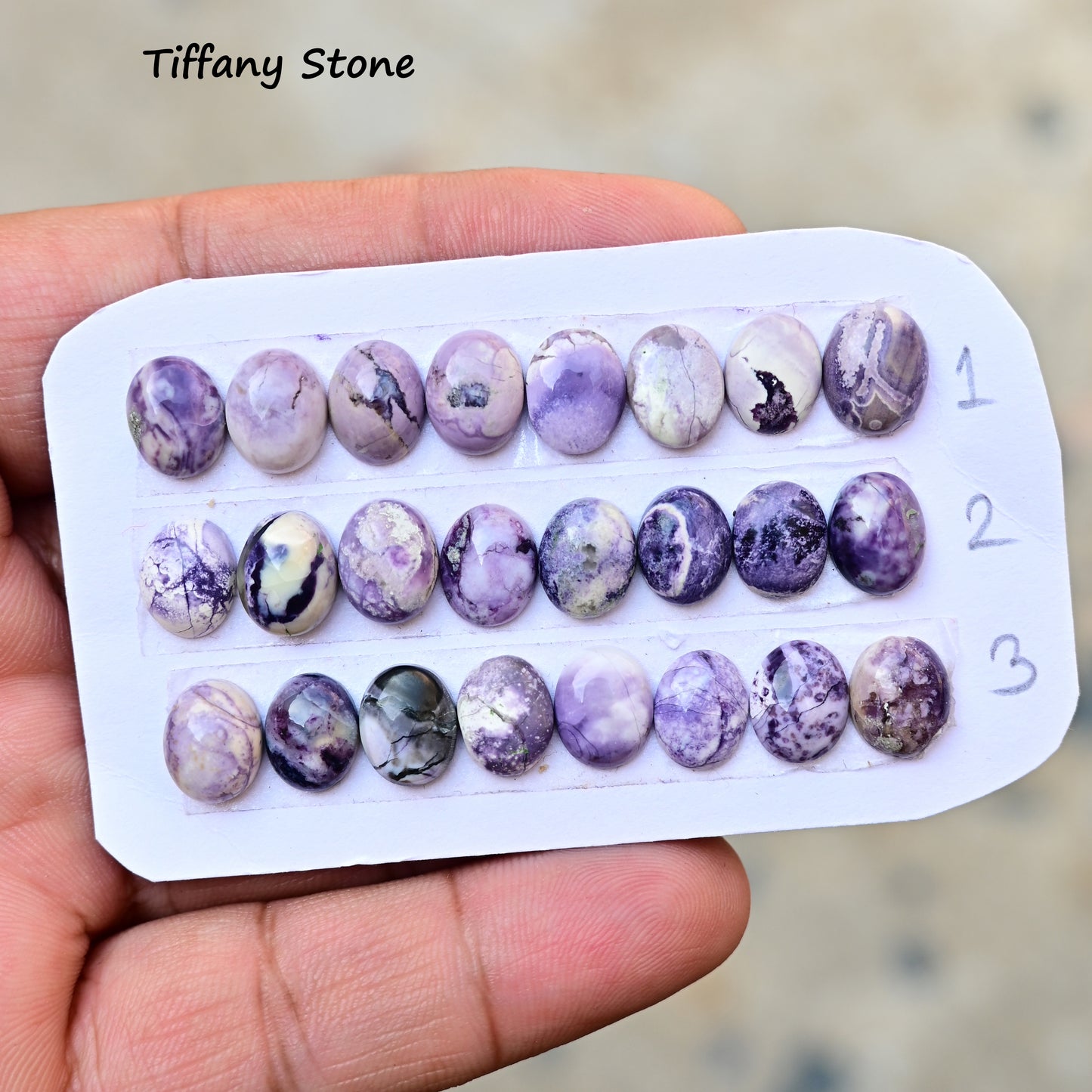 Tiffany Gemstone Oval Shape Cabochons 9x11mm  AA Grade Loose Gemstone Strip - Total 8 Pcs in Strip