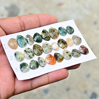 Ocean Jasper Freeform Shape Rosecut 7-16mm AA Grade Gemstone Parcel - Total 8 Pcs