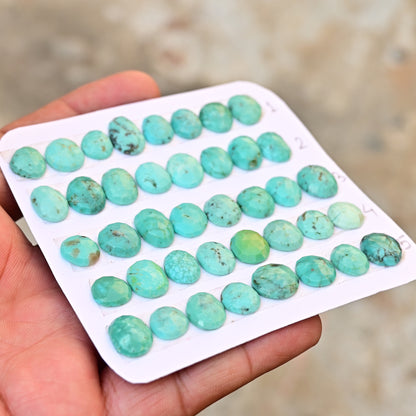 Kingman Turquoise Cabochons Freeform shape 9mm-13mm AA Grade Strip Set -Total 8 Pcs in one strip