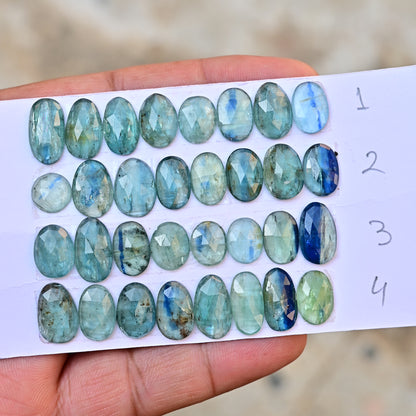 Bio Kyanite Rose Cut Cabochon 8x14mm - 9x11mm Freeform Shape AA Grade Gemstone Strip -Total 8 Pcs in one Strip