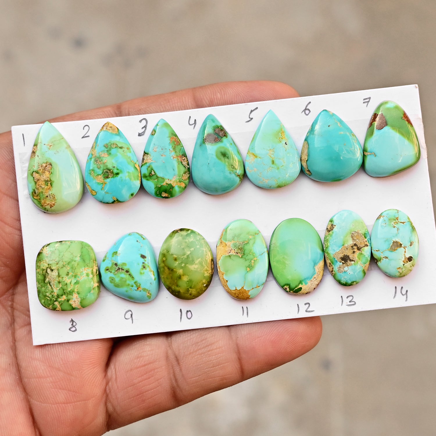 Sonoran Gold Mountain Turquoise Cabochon Natural Flatback Loose Gemstones for Jewelry Making