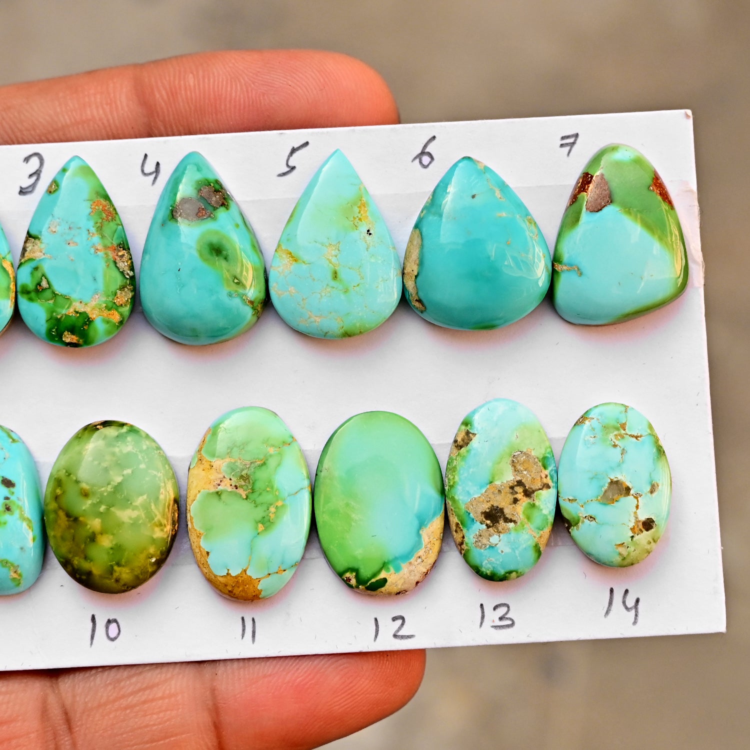 Sonoran Gold Mountain Turquoise Cabochon Natural Flatback Loose Gemstones for Jewelry Making