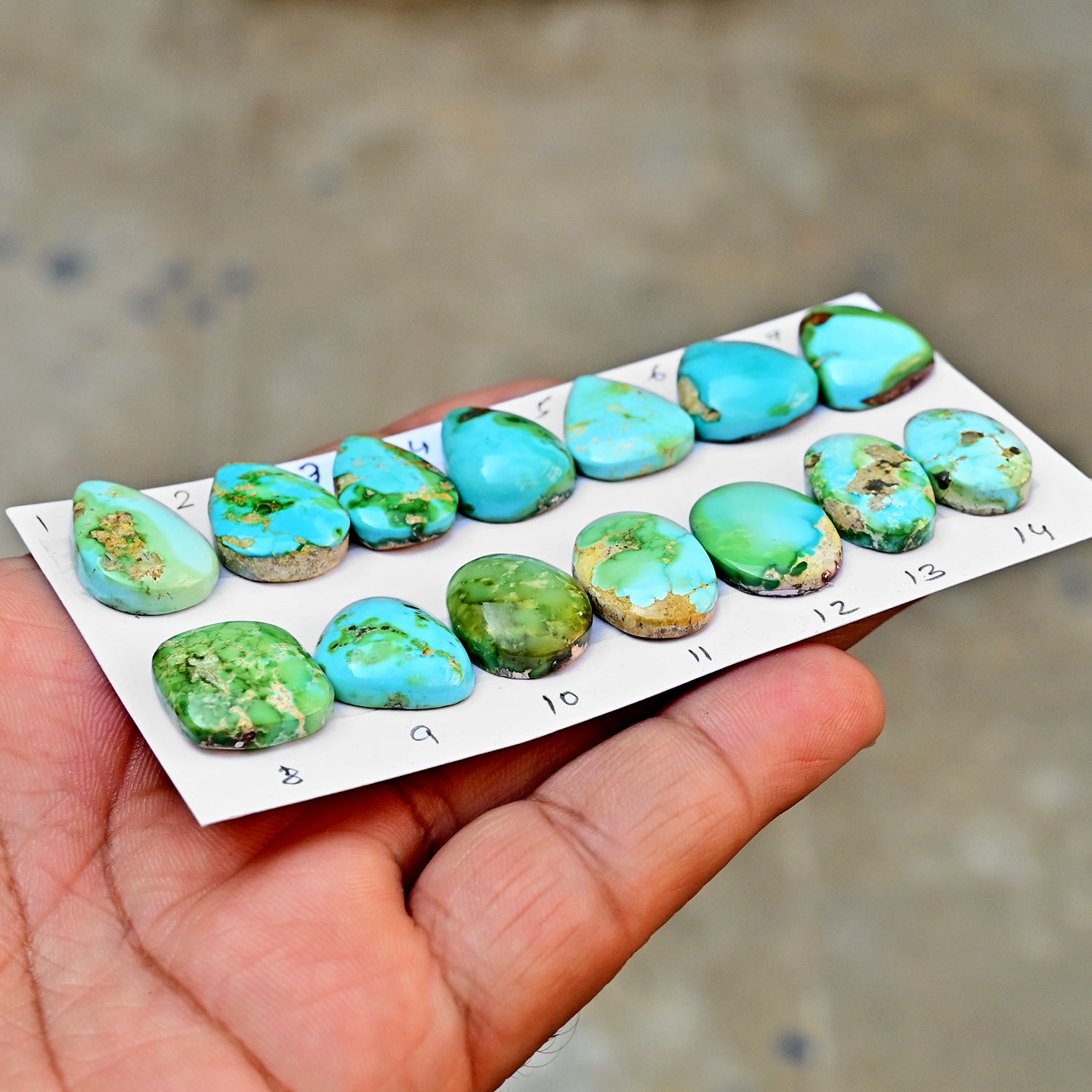 Sonoran Gold Mountain Turquoise Cabochon Natural Flatback Loose Gemstones for Jewelry Making