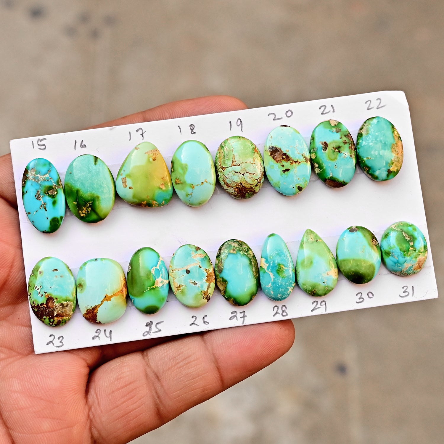 Sonoran Gold Mountain Turquoise Cabochon Natural Flatback Loose Gemstones for Jewelry Making