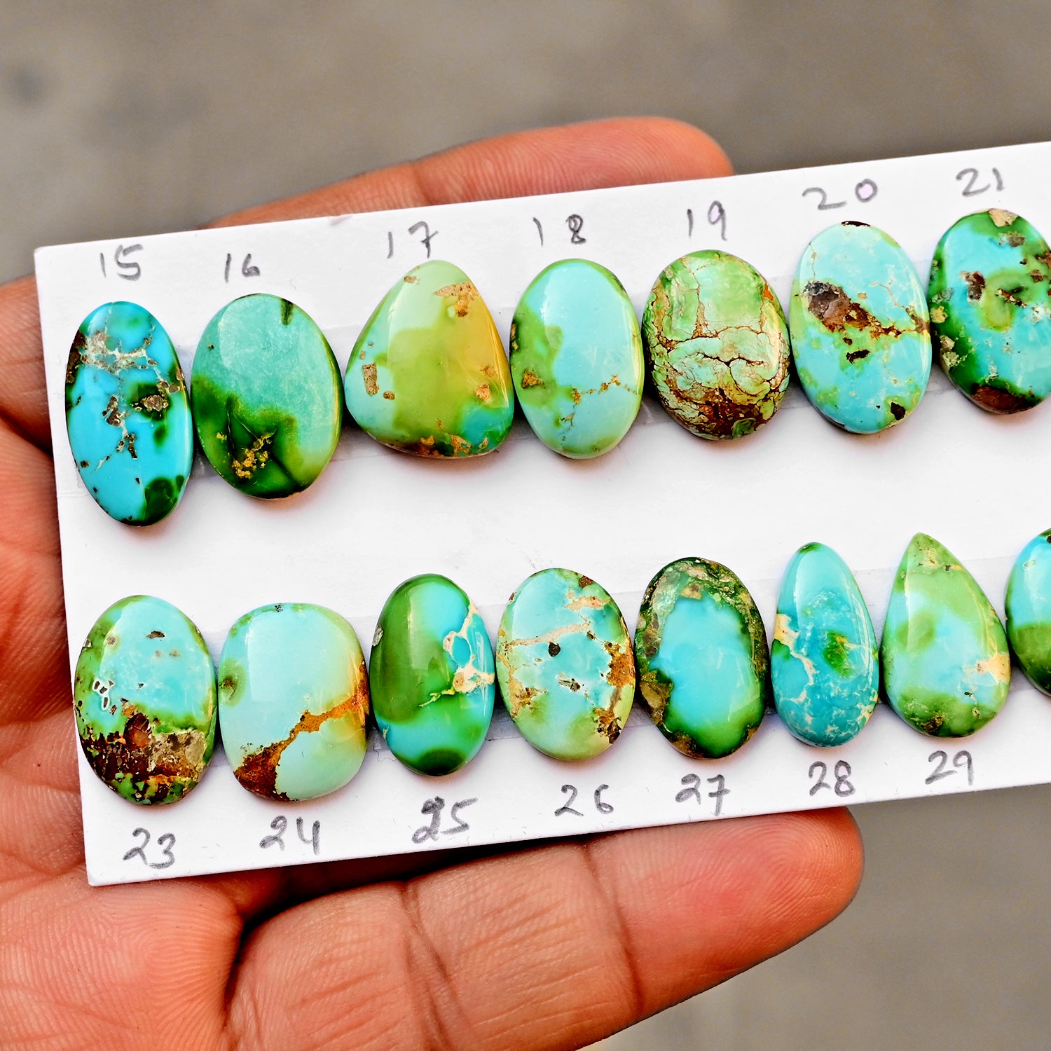 Sonoran Gold Mountain Turquoise Cabochon Natural Flatback Loose Gemstones for Jewelry Making