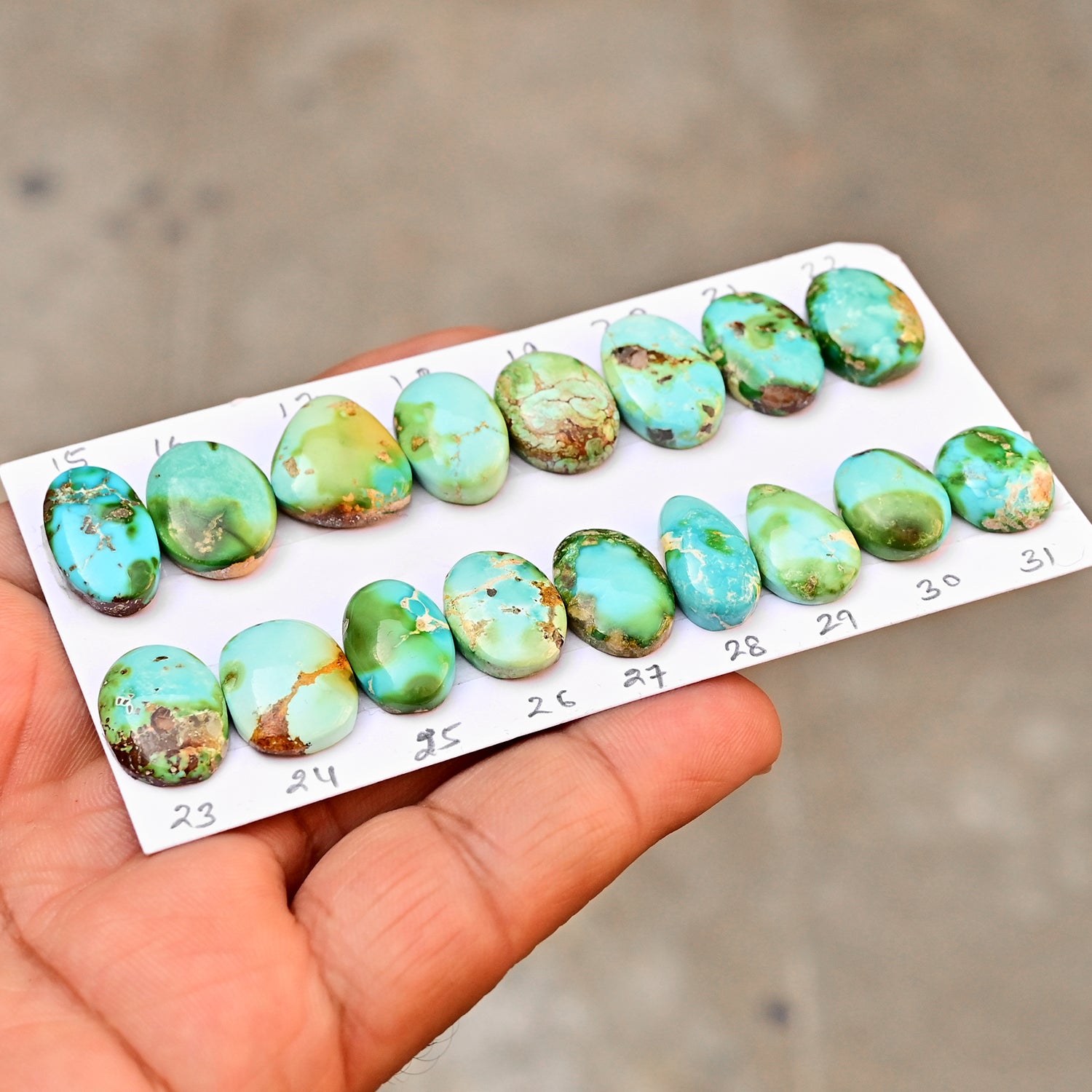 Sonoran Gold Mountain Turquoise Cabochon Natural Flatback Loose Gemstones for Jewelry Making