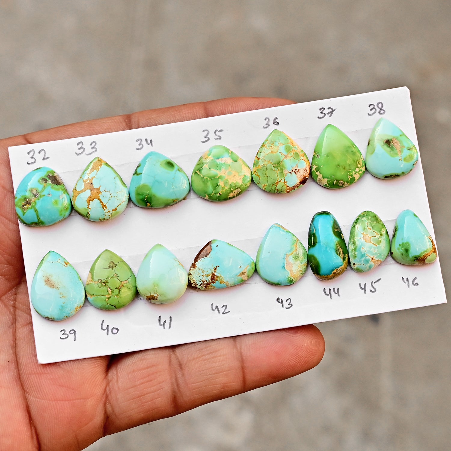 Sonoran Gold Mountain Turquoise Cabochon Natural Flatback Loose Gemstones for Jewelry Making