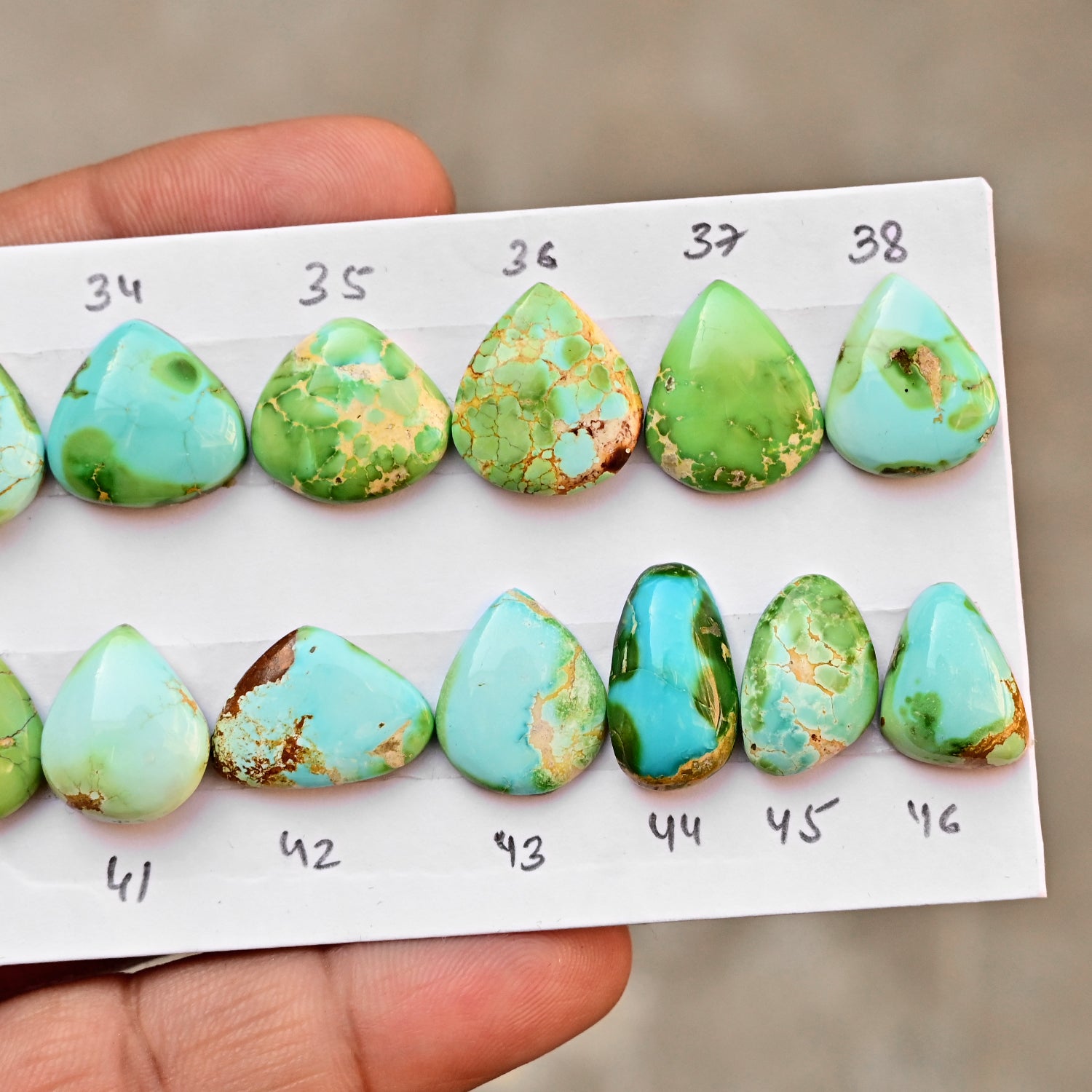 Sonoran Gold Mountain Turquoise Cabochon Natural Flatback Loose Gemstones for Jewelry Making