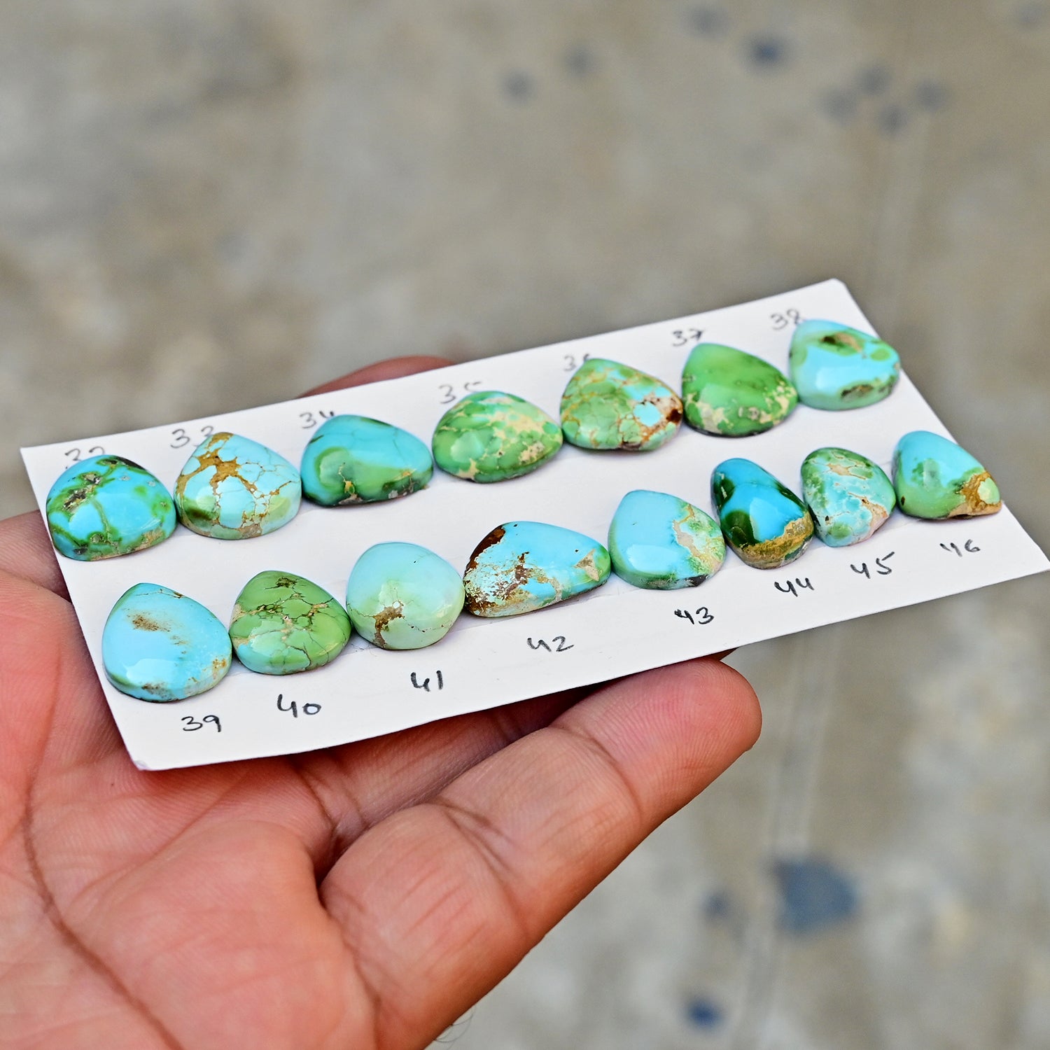 Sonoran Gold Mountain Turquoise Cabochon Natural Flatback Loose Gemstones for Jewelry Making
