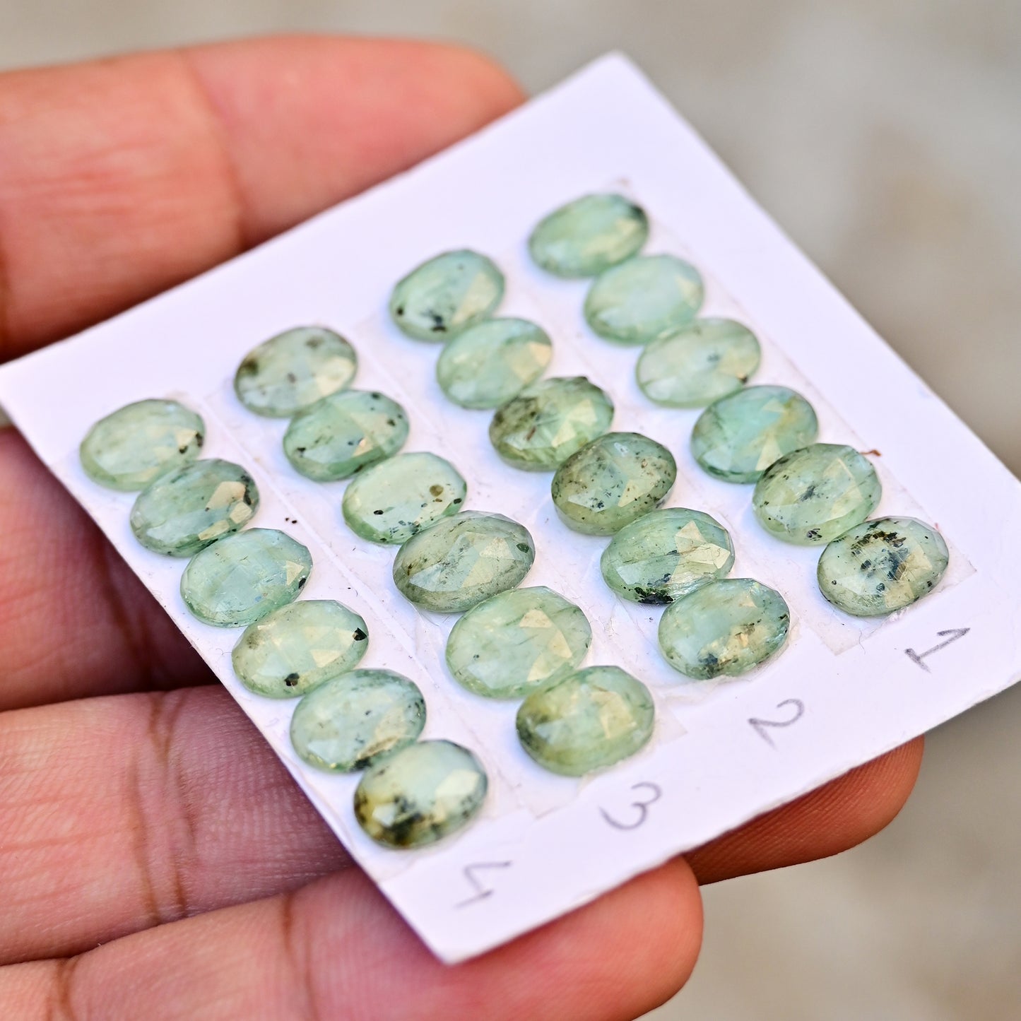 Green Kyanite Rose Cut Oval Shape Shape7x9mm, AA Grade Gemstone Strip - Total 6 Pcs in One Strip