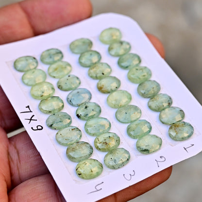 Green Kyanite Rose Cut Oval Shape7x9mm, AA Grade Gemstone Strip - Total 8 Pcs in One Strip