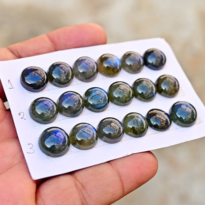 17mm Labradorit Cabochons in runder Form zur Schmuckherstellung, AA-Qualität, loser Edelstein - Einzelstück